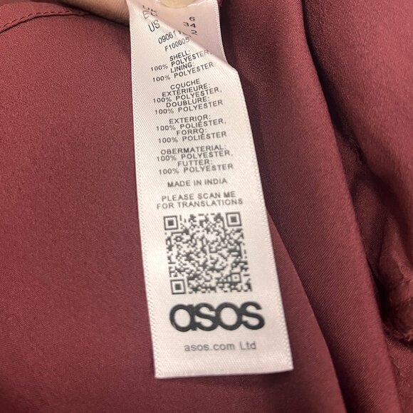 Burgundy Sheer Midi Dress with Flowy Sleeves & Wrap Front - Picture 5 of 6